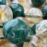 Четки из малахита и цитрина "Слава Кшитигарбхе"(исполняющему желания)